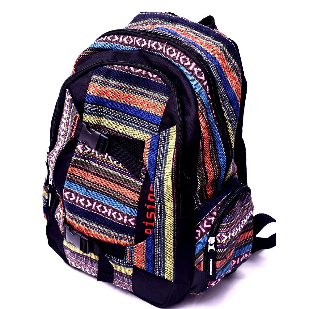 Kamala Multicolor Woven Backpack Boho Travel School Bag
